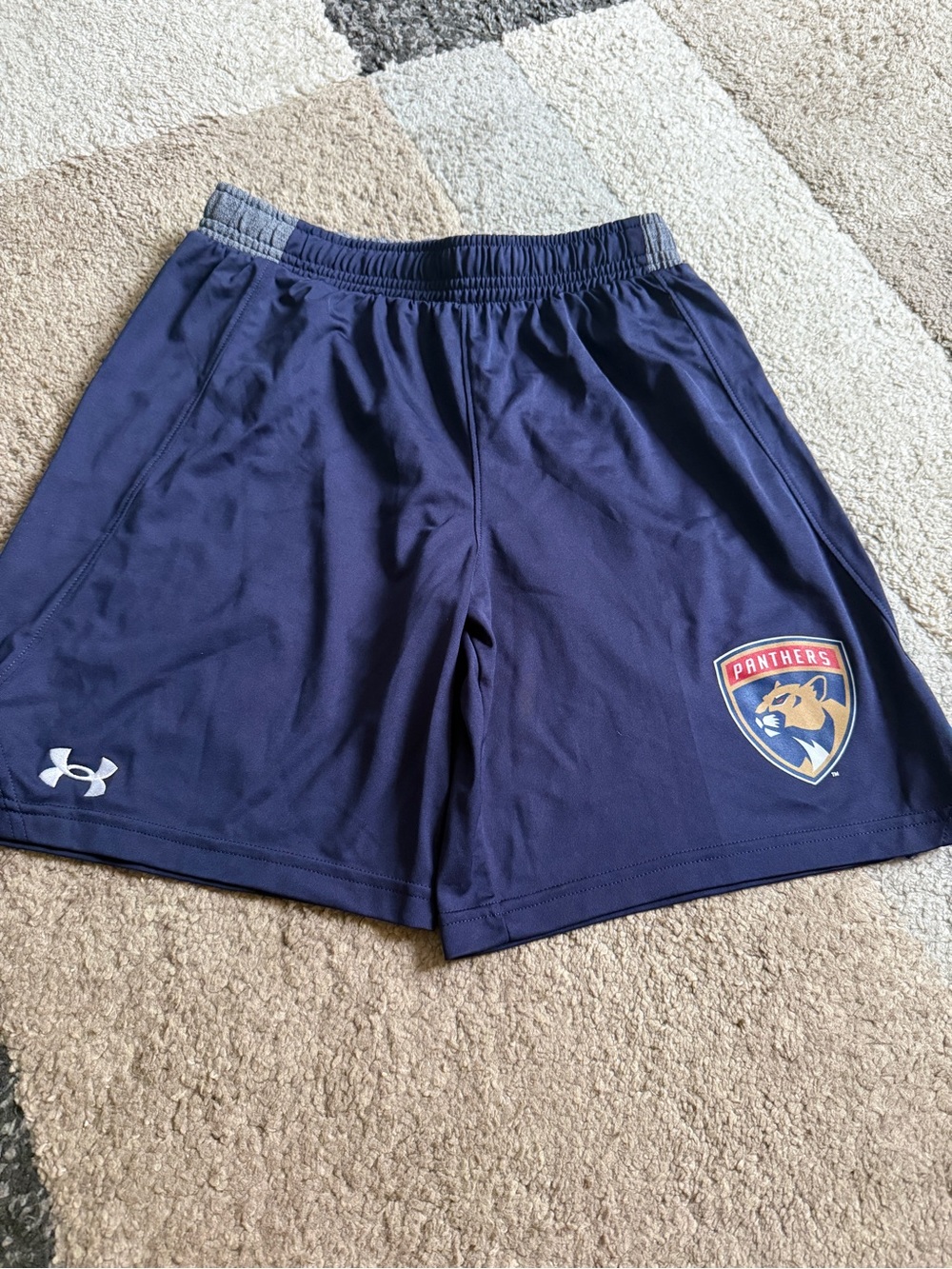 Under Armour youth XL Navy Athletic Panthers Logo Shorts